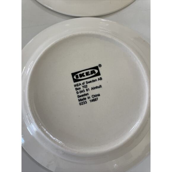 Lot of 4 IKEA Almhult White & Blue 4.25" Saucer Plate Sweden S-343 81 - Picture 4 of 10